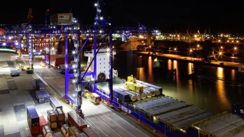 ABP's Port of Hull at night