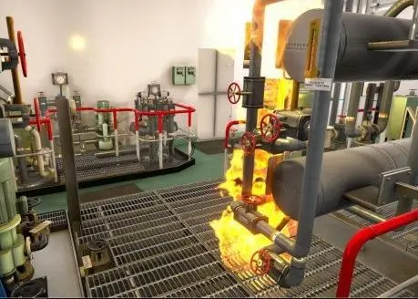 K-Sim Safety includes two separate fire team muster stations with a detailed 3D virtual hotel & machinery space application