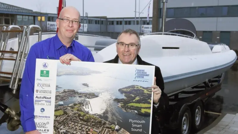 Rob Watson, MBTC Director, and Councillor Tudor Evans, Leader of Plymouth City Council, at the official launch of the MBTC