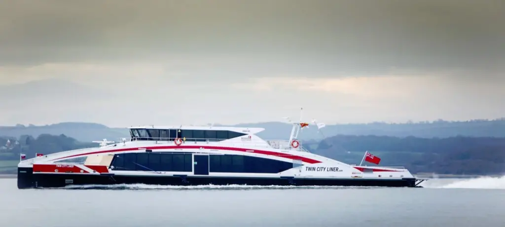 'Twin City Liner' on seatrials off the Isle of Wight
