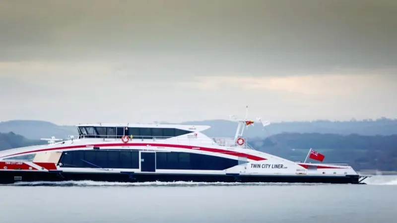 'Twin City Liner' on seatrials off the Isle of Wight