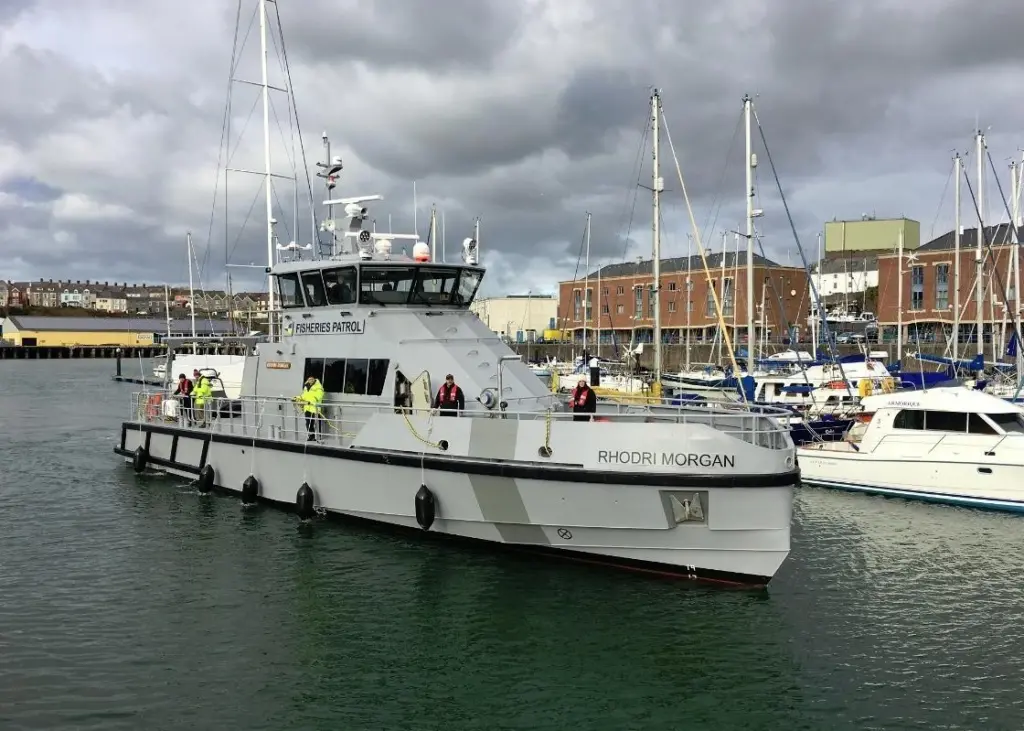 The ‘FPV Rhodri Morgan’ arriving at Milford Marina
