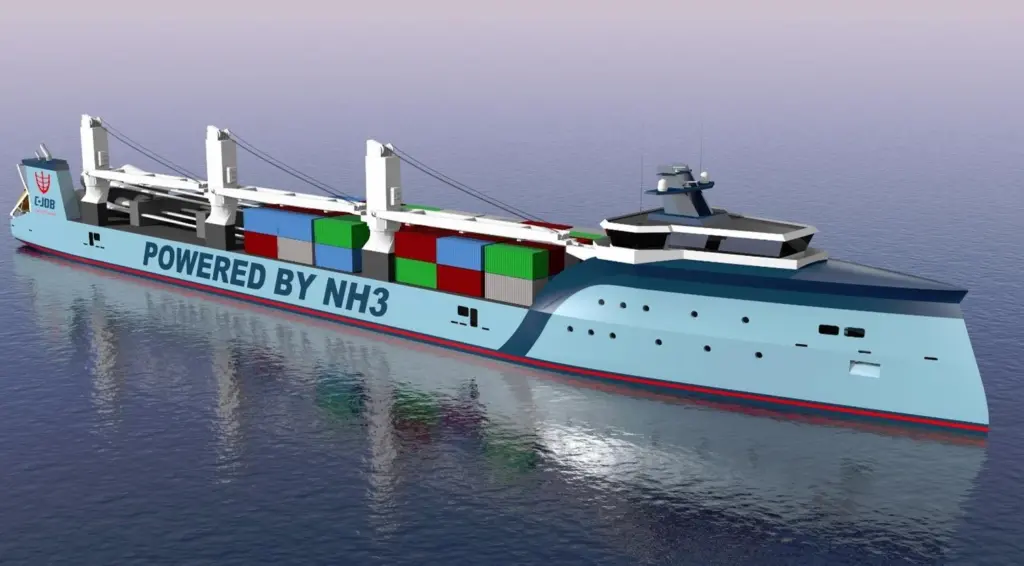 Naval architects C-Job has made a study of ammonia fuelled ships and developed designs for both cargo and passenger ships of the future