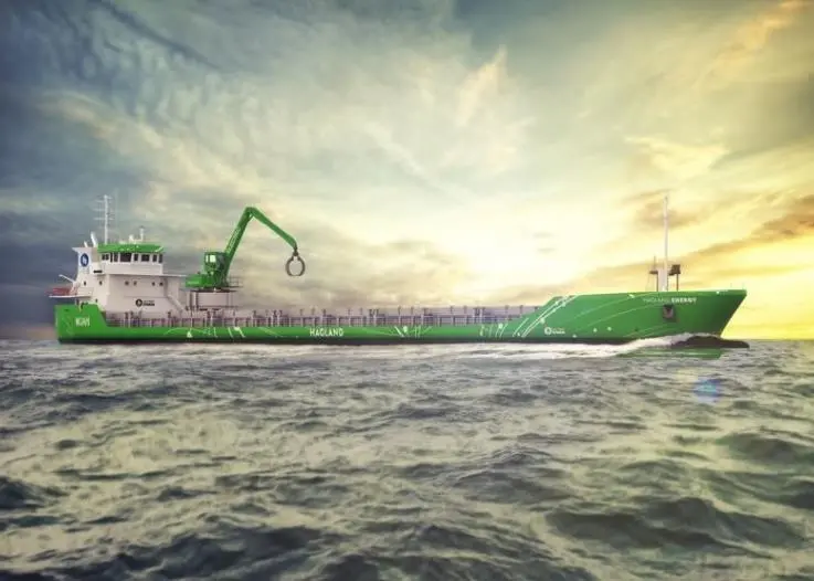 An impression of how the ‘Hagland Captain’ will look after the retrofit of a Wärtsilä hybrid propulsion solution (Image: Hagland Shipping AS)