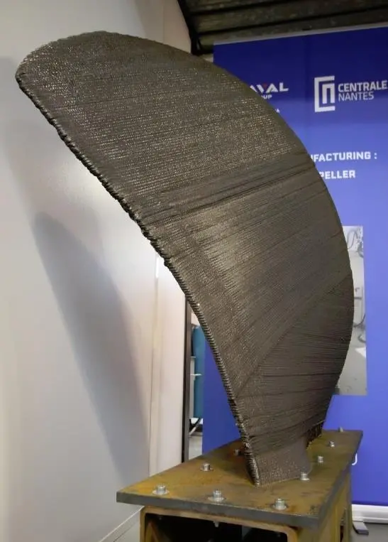 Centrale Nantes and Naval Group are now using additive manufacturing to design large parts such as this propeller blade