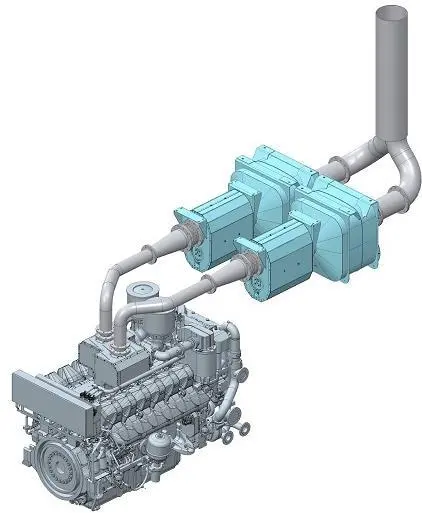 Rendering of the MAN 175D SCR system