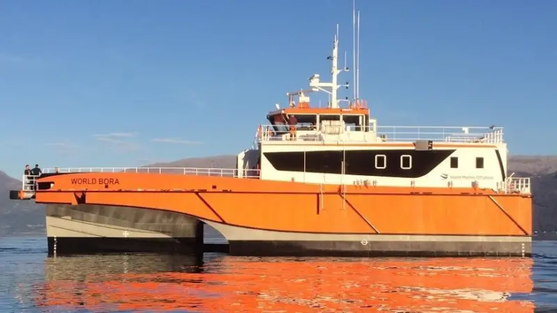 'World Bora' travelled to Sassnitz under its own power following the collision