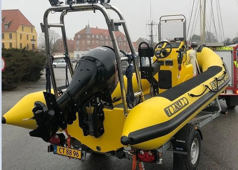The 5.8 metre RIB is powered by a 100hp Suzuki four stroke outboard