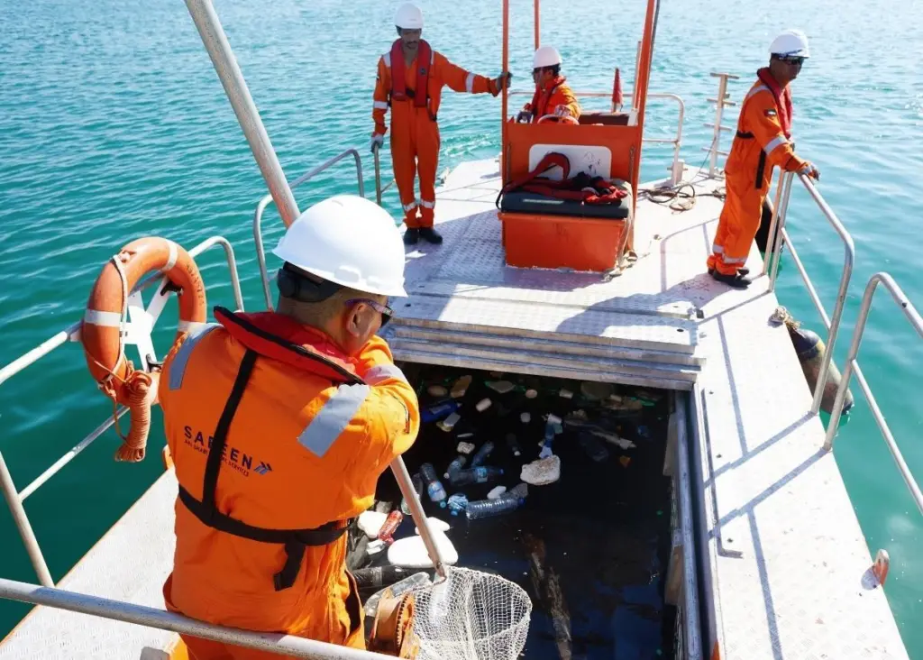 Safeen has designed a special boat which was responsible for the collection of tons of floating debris