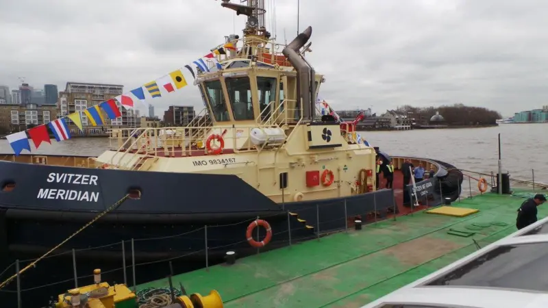 'Svitzer Meridian' on the big day (Svitzer)