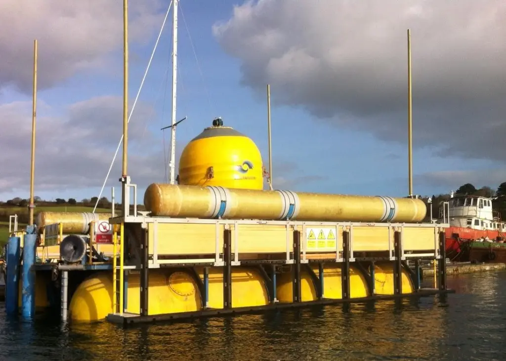 The 1:4 scale prototype WaveSub has been tested successfully in open water (Photo: Graeme Ewens)