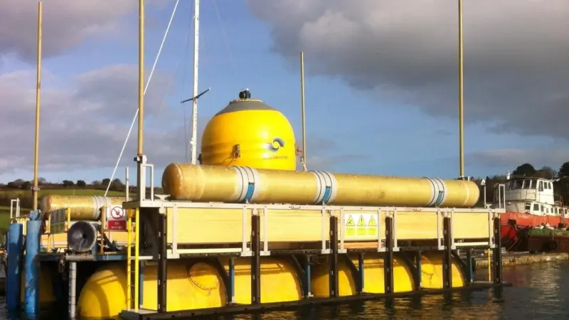 The 1:4 scale prototype WaveSub has been tested successfully in open water (Photo: Graeme Ewens)