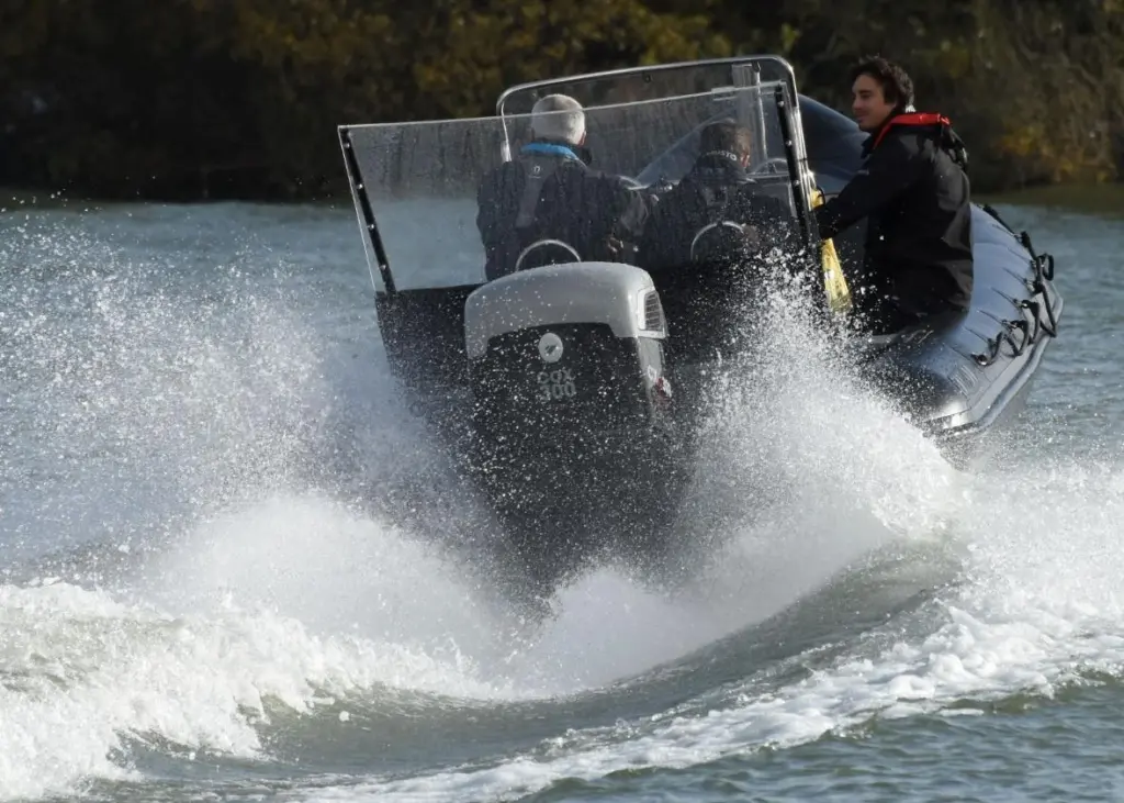 Cox Powertrain's CXO300 on test at Chichester Lakes, UK