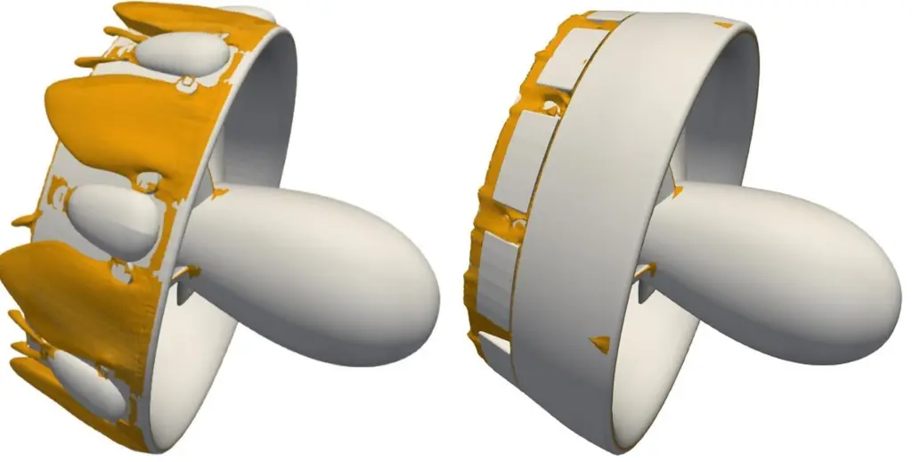 New nozzle (right) has more efficient anode positioning