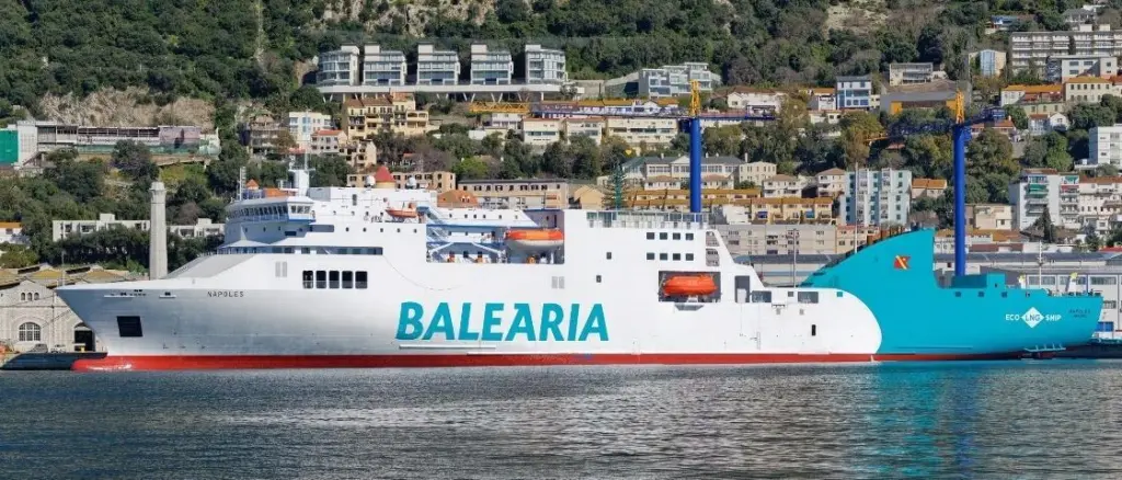 The 186m long 'Napoles' is the first of five ships that Baleària plans to convert to dual fuel operations