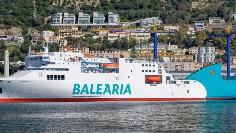 The 186m long 'Napoles' is the first of five ships that Baleària plans to convert to dual fuel operations