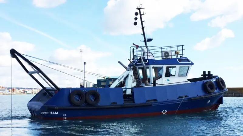 Acamar is a new a new 16 metre tug boat that was delivered to Shoreham last year