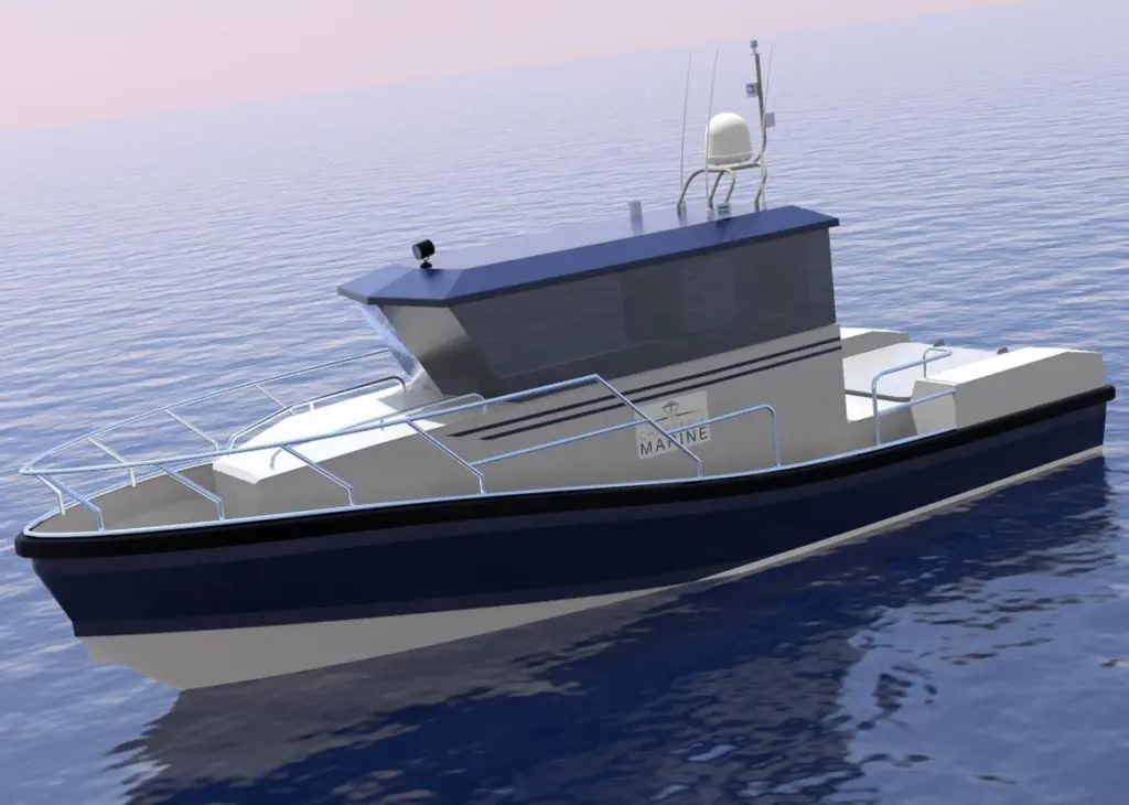 The vessel has a unique hybrid system architecture and an innovative new hull form that minimises drag