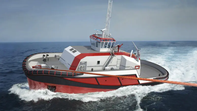 The towing winch on IHC's Delta Tug is completely enclosed (Royal IHC)