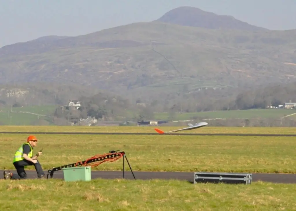 The drone used for these trials was a fixed-wing version that can be launched using portable equipment
