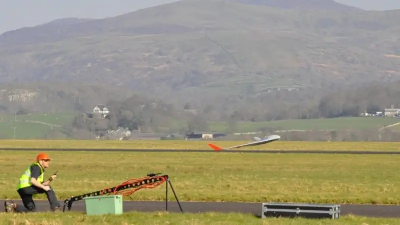 The drone used for these trials was a fixed-wing version that can be launched using portable equipment