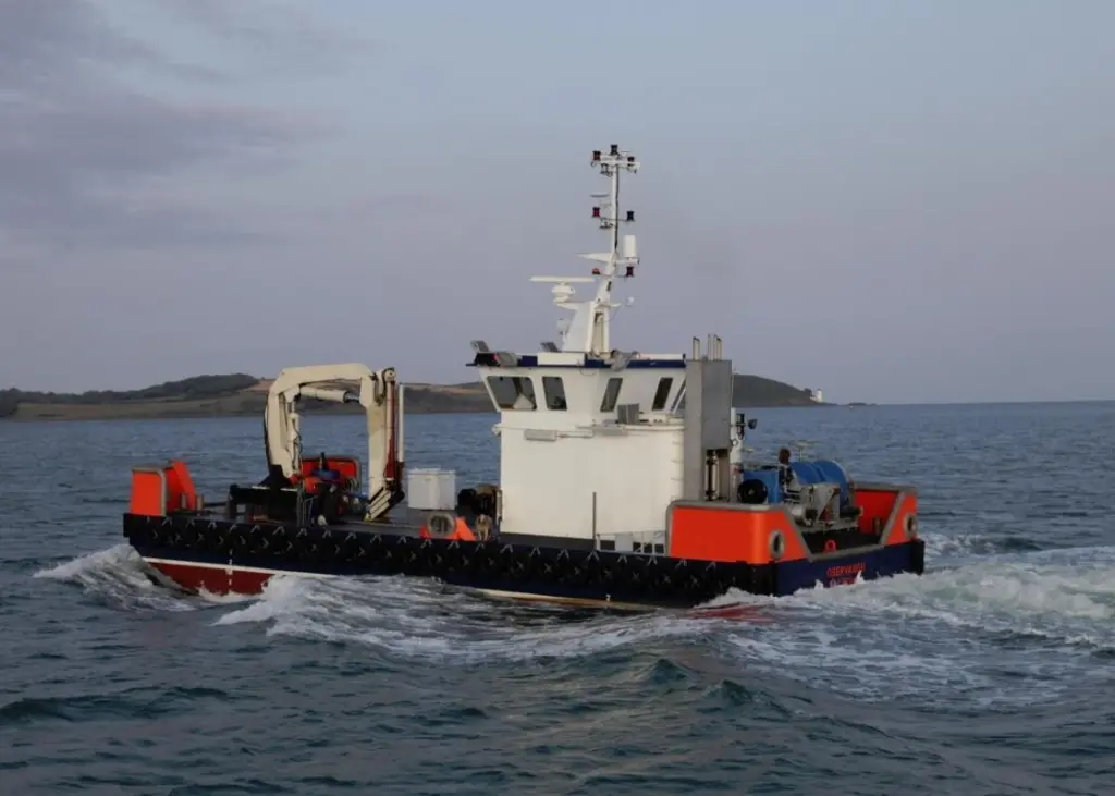 ‘Obervargh’ on sea trials in Carrick Roads (Photo: Graeme Ewens)