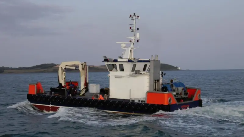‘Obervargh’ on sea trials in Carrick Roads (Photo: Graeme Ewens)