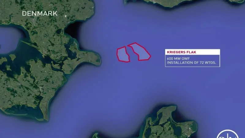 Kriegers Flak OWF is located in the Baltic Sea
