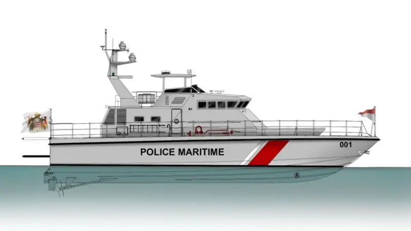 The Monaco patrol boat will have a displacement of 60 tonnes with a beam of 5.60 metres