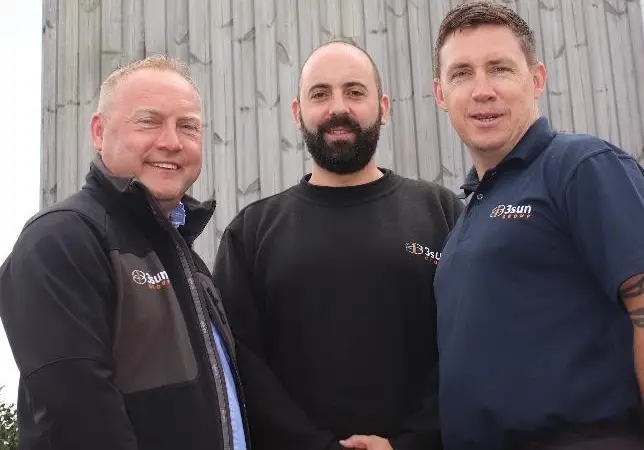 3sun CEO Graham Hacon, former REME mechanic Tom  Perry and former Marine Gary Croft (Photo: TMS Media)