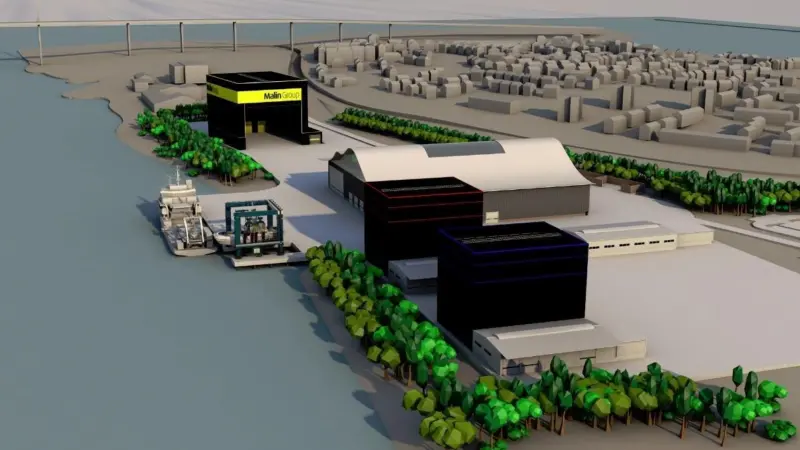 The site is land zoned for industrial use and has direct access to a deep-water channel
