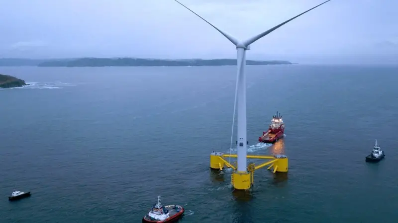 Once fully installed, the floating offshore wind farm will comprise three V164-8.4 MW turbines  (Photo: Dock90)