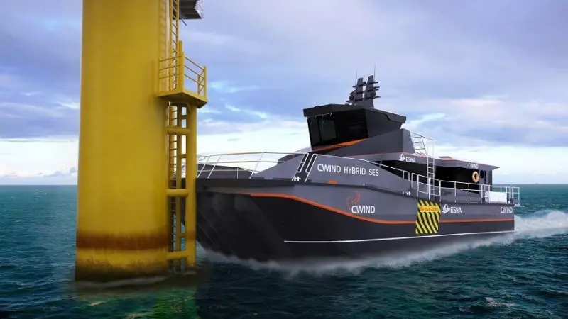 The vessel is designed to handle a 2m significant wave height during technician transfer in heavy seas
