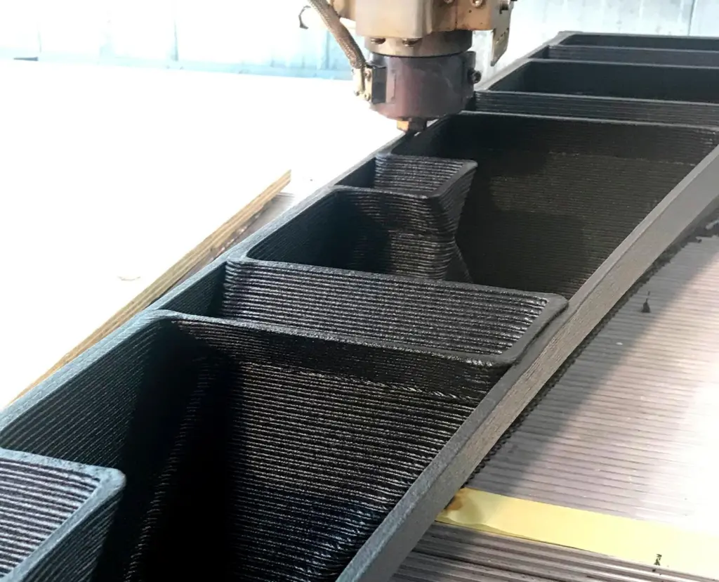 Close-up of the PET/glass fibre structure making the bridge mostly air. Photo: CEAD