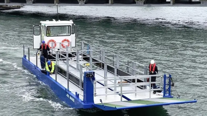 The cot boat's deck space can be easily reconfigured dependent on the cargo it is carrying