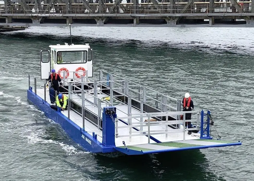 The cot boat's deck space can be easily reconfigured dependent on the cargo it is carrying
