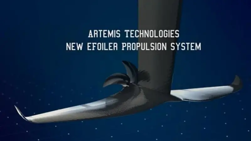 Artemis Technologies’ new electric eFoiler system integrates propulsion into the lift foil