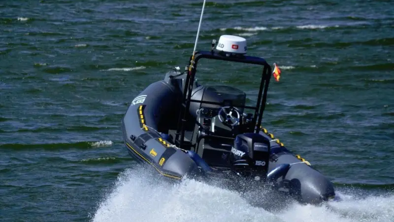 The USV travelled several kilometres controlled from the shore, reaching speeds in excess of 15 knots