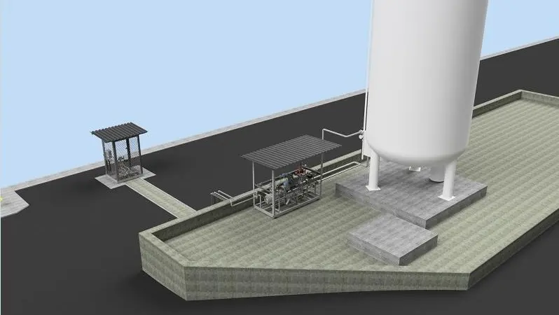 An illustration of the planned LNG bunkering station (truck refuelling facility not shown)