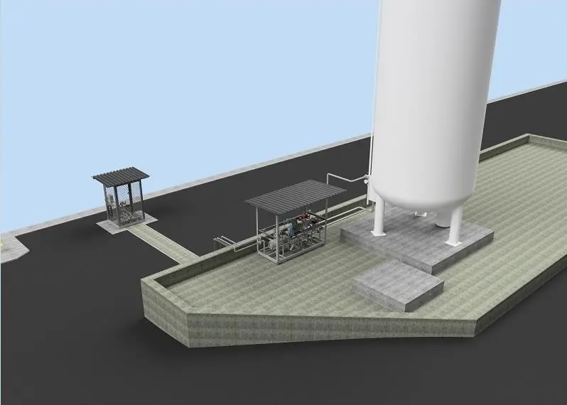 An illustration of the planned LNG bunkering station (truck refuelling facility not shown)