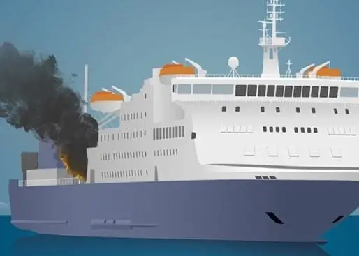 Ropax ferry fire