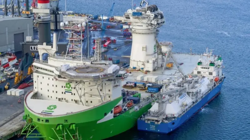 'Orion' is currently at the Liebherr construction yard in the Port of Rostock