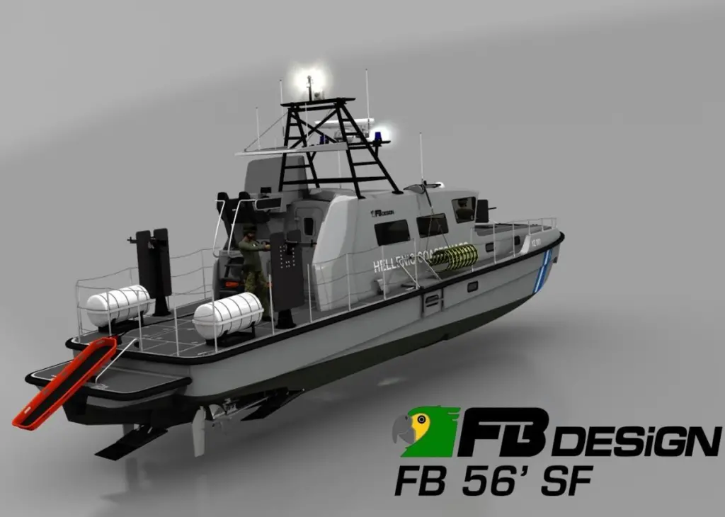 The FB 56 SF has a top speed of over 50 knots powered by a pair of 1100hp Scania diesels