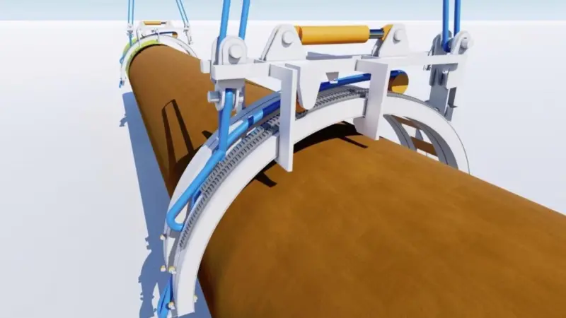 The connector is a semi-circular frame with twin lifting points