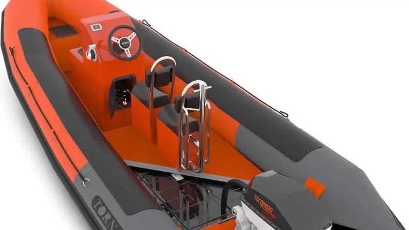 Tornado gives the maximum speed of this electric RIB as 34 knots with just the driver on board