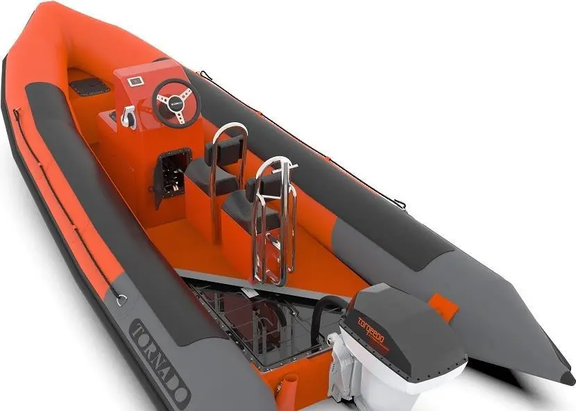 Tornado gives the maximum speed of this electric RIB as 34 knots with just the driver on board