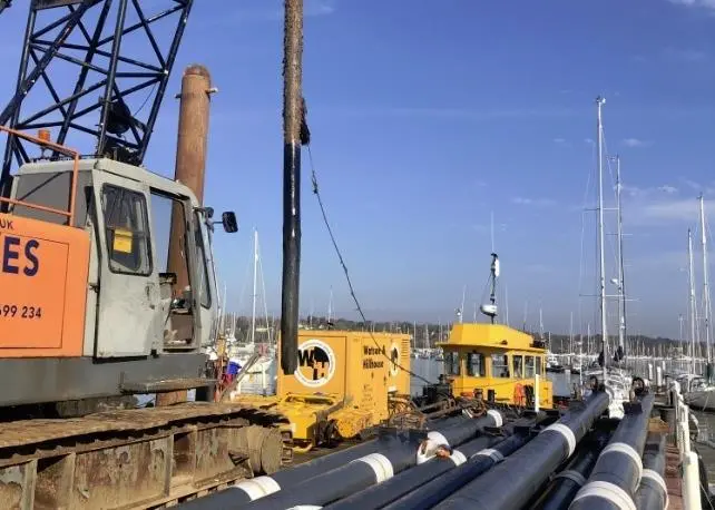 Aboard Baker Trayte’s 30 x 11.2 metre marine piling barge