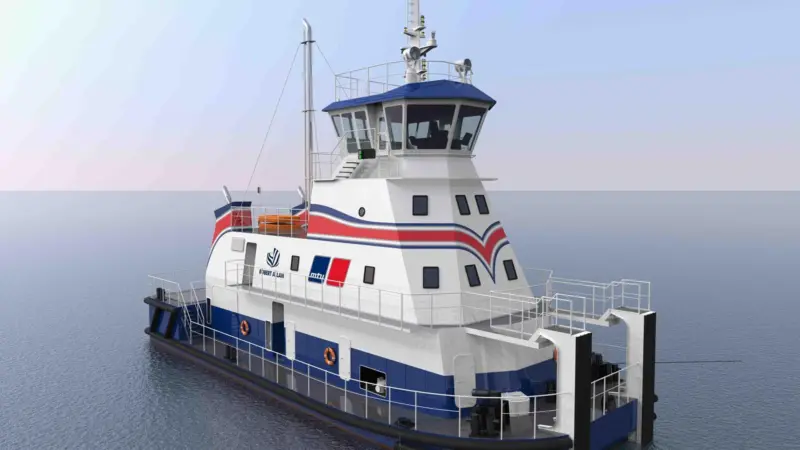 The vessel will be the world's first LNG-powered shallow-water push boat (RAL)