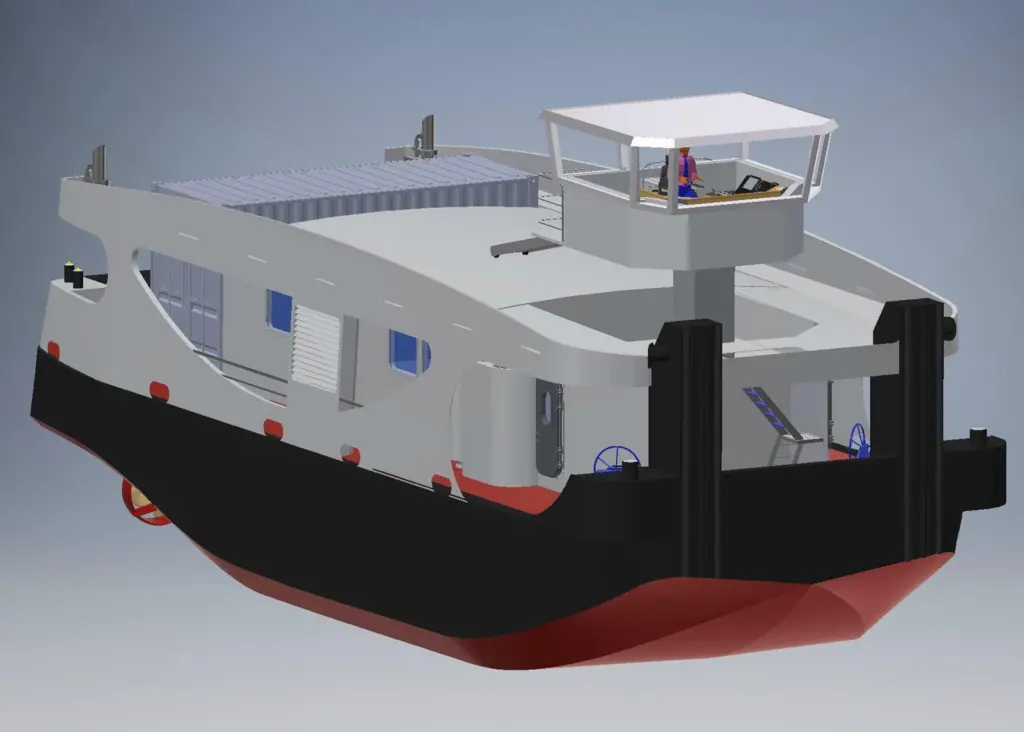 Hydrogen-powered push boat