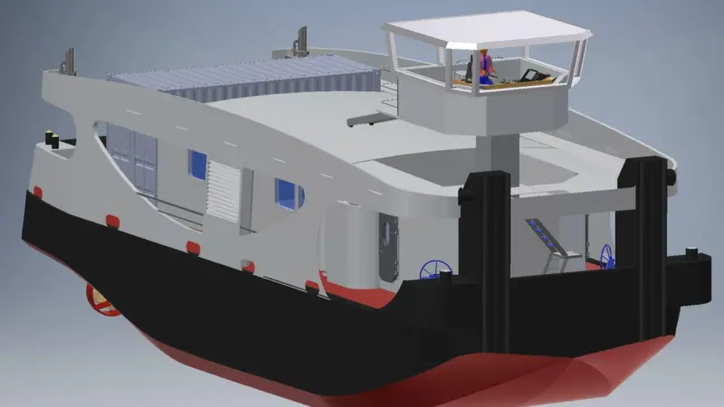 Hydrogen-powered push boat